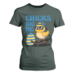 Funny Easter Day Chicks Dig Me T Shirt For Women Cool Chicken TS11 Dark Forest Green Print Your Wear