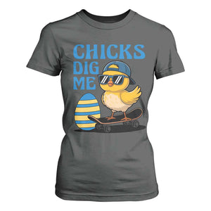 Funny Easter Day Chicks Dig Me T Shirt For Women Cool Chicken TS11 Dark Heather Print Your Wear
