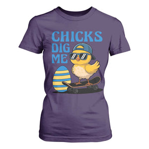 Funny Easter Day Chicks Dig Me T Shirt For Women Cool Chicken TS11 Purple Print Your Wear