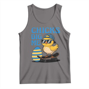 Funny Easter Day Chicks Dig Me Tank Top Cool Chicken TS11 Deep Heather Print Your Wear