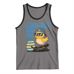 Funny Easter Day Chicks Dig Me Tank Top Cool Chicken TS11 Deep Heather Black Print Your Wear
