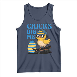 Funny Easter Day Chicks Dig Me Tank Top Cool Chicken TS11 Navy Print Your Wear