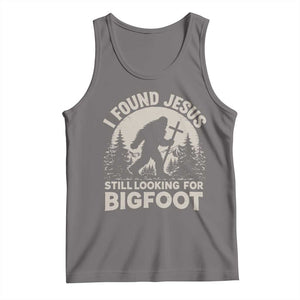 I Found Jesus Still Looking For Bigfoot Tank Top Funny Christian Sasquatch Forest TS11 Deep Heather Print Your Wear