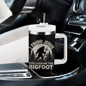 I Found Jesus Still Looking For Bigfoot Tumbler With Handle Funny Christian Sasquatch Forest TS11 Print Your Wear