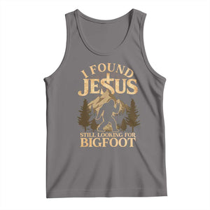 I Found Jesus Still Looking For Bigfoot Tank Top Funny Christian Sasquatch Vintage Mountain TS11 Deep Heather Print Your Wear