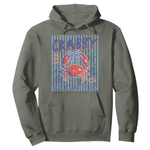 If Crabby Please Return To The Beach Hoodie Funny Summer Girl TS11 Military Green Print Your Wear