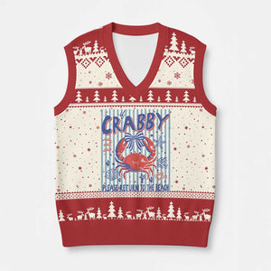 If Crabby Please Return To The Beach V-Neck Knit Sweater Vest Funny Summer Girl TS11 Beige Red Print Your Wear