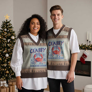 If Crabby Please Return To The Beach V-Neck Knit Sweater Vest Funny Summer Girl TS11 Mocha Mousse Print Your Wear