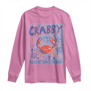If Crabby Please Return To The Beach Long Sleeve Shirt Funny Summer Girl TS11 Azalea Print Your Wear