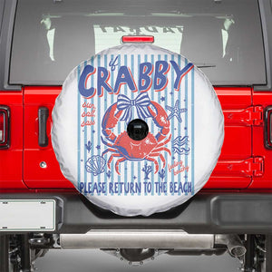 If Crabby Please Return To The Beach Spare Tire Cover Funny Summer Girl TS11 White Print Your Wear
