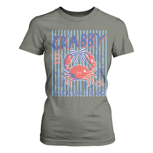 If Crabby Please Return To The Beach T Shirt For Women Funny Summer Girl TS11 Military Green Print Your Wear