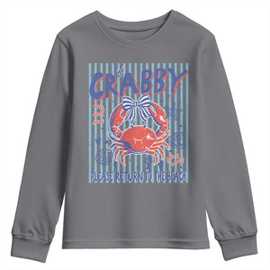 If Crabby Please Return To The Beach Youth Sweatshirt Funny Summer Girl TS11 Charcoal Print Your Wear