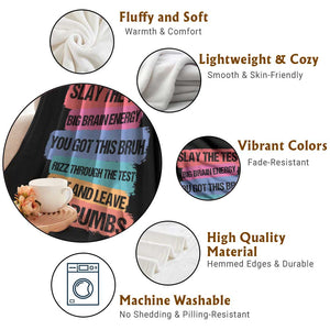 Test Day Throw Blanket Slay The Test Big Brain Energy Students Spirit TS11 Print Your Wear