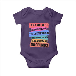 Test Day Baby Onesie Slay The Test Big Brain Energy Students Spirit TS11 Purple Print Your Wear