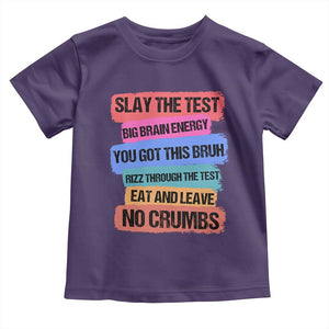 Test Day Toddler T Shirt Slay The Test Big Brain Energy Students Spirit TS11 Purple Print Your Wear