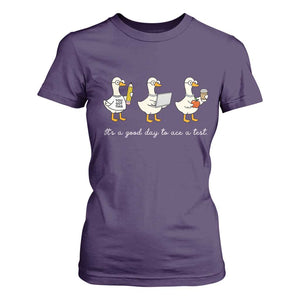 Silly Goose Test Day T Shirt For Women It's A Good Day To Ace A Test Teacher Students TS11 Purple Print Your Wear