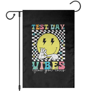 Test Day 67 Meme Garden Flag You Got This Testing Teacher Retro Grooves TS11 Black Print Your Wear