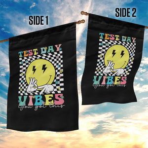 Test Day 67 Meme Garden Flag You Got This Testing Teacher Retro Grooves TS11 Print Your Wear