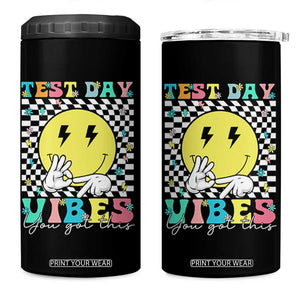 Test Day 67 Meme 4 in 1 Can Cooler Tumbler You Got This Testing Teacher Retro Grooves TS11 One Size: 16 oz Black Print Your Wear
