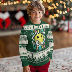 Test Day 67 Meme Ugly Christmas Sweater You Got This Testing Teacher Retro Grooves TS11 Forest Green Beige Print Your Wear