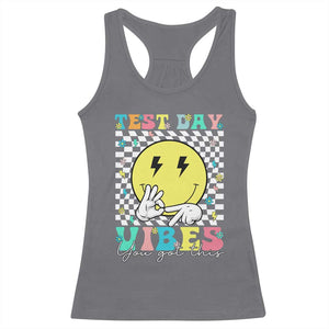 Test Day 67 Meme Racerback Tank Top You Got This Testing Teacher Retro Grooves TS11 Charcoal Print Your Wear