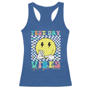 Test Day 67 Meme Racerback Tank Top You Got This Testing Teacher Retro Grooves TS11 Royal Blue Print Your Wear