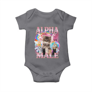 Alpha Male Cat Baby Onesie Funny Rainbow Kitten Meme Bootleg TS11 Charcoal Print Your Wear