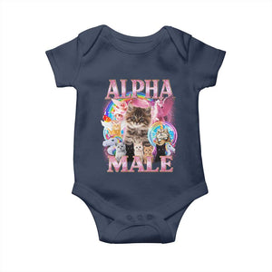 Alpha Male Cat Baby Onesie Funny Rainbow Kitten Meme Bootleg TS11 Navy Print Your Wear
