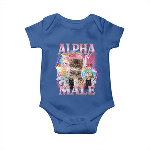 Alpha Male Cat Baby Onesie Funny Rainbow Kitten Meme Bootleg TS11 Royal Blue Print Your Wear