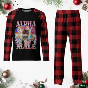 Alpha Male Cat Plaid Pajama Set Funny Rainbow Kitten Meme Bootleg TS11 Buffalo Plaid Print Your Wear