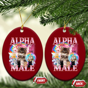 Alpha Male Cat Ceramic Ornament Funny Rainbow Kitten Meme Bootleg TS11 Print Your Wear