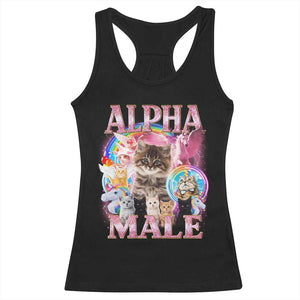 Alpha Male Cat Racerback Tank Top Funny Rainbow Kitten Meme Bootleg TS11 Black Print Your Wear