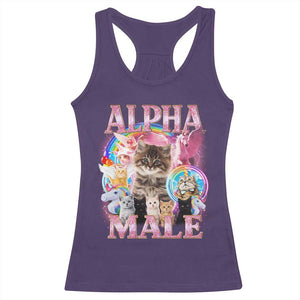 Alpha Male Cat Racerback Tank Top Funny Rainbow Kitten Meme Bootleg TS11 Purple Print Your Wear