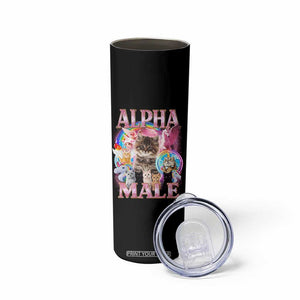 Alpha Male Cat Skinny Tumbler Funny Rainbow Kitten Meme Bootleg TS11 Print Your Wear