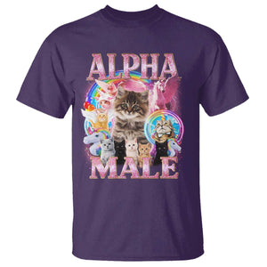 Alpha Male Cat T Shirt Funny Rainbow Kitten Meme Bootleg TS11 Purple Print Your Wear