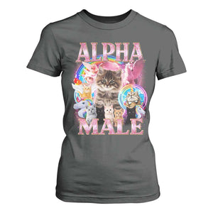 Alpha Male Cat T Shirt For Women Funny Rainbow Kitten Meme Bootleg TS11 Dark Heather Print Your Wear