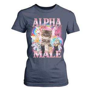 Alpha Male Cat T Shirt For Women Funny Rainbow Kitten Meme Bootleg TS11 Navy Print Your Wear