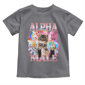 Alpha Male Cat Toddler T Shirt Funny Rainbow Kitten Meme Bootleg TS11 Charcoal Print Your Wear