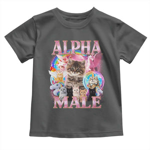 Alpha Male Cat Toddler T Shirt Funny Rainbow Kitten Meme Bootleg TS11 Dark Heather Print Your Wear