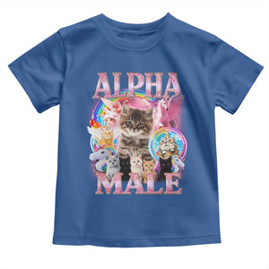 Alpha Male Cat Toddler T Shirt Funny Rainbow Kitten Meme Bootleg TS11 Royal Blue Print Your Wear