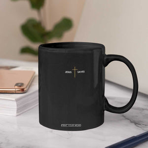 Jesus Saves Coffee Mug Cross Subtle Christian Minimal Religious Faith