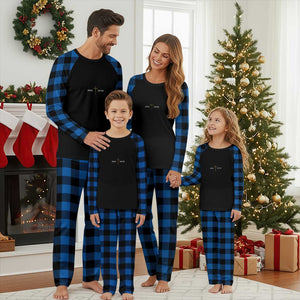 Jesus Saves Plaid Pajama Set Cross Subtle Christian Minimal Religious Faith
