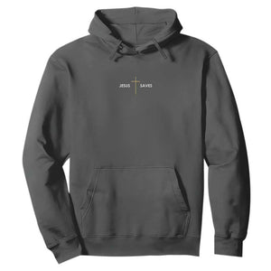 Jesus Saves Hoodie Cross Subtle Christian Minimal Religious Faith
