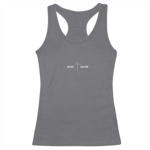 Jesus Saves Racerback Tank Top Cross Subtle Christian Minimal Religious Faith