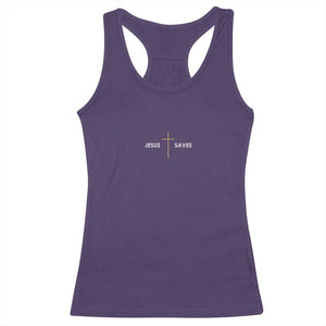 Jesus Saves Racerback Tank Top Cross Subtle Christian Minimal Religious Faith