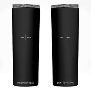 Jesus Saves Skinny Tumbler Cross Subtle Christian Minimal Religious Faith