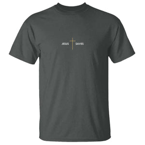Jesus Saves T Shirt Cross Subtle Christian Minimal Religious Faith