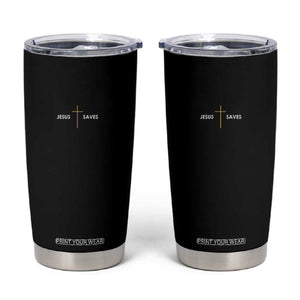 Jesus Saves Tumbler Cup Cross Subtle Christian Minimal Religious Faith