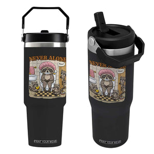 Never Alone Raccoon Mom Flip Straw Tumbler Funny Mama Life Mothers Day TS11 One Size: 30 oz Black Print Your Wear