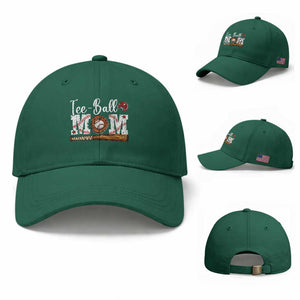 Baseball Mom Baseball Cap Tee Ball Mama Funny Mother's Day TS11 Baseball Cap Universal Fit Irish Green Print Your Wear